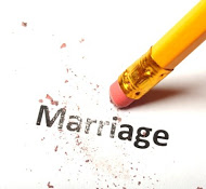 divorce concept with marriage word pencil and eraser