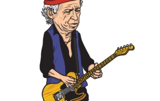Keith Richards of The Rolling Stones Cartoon