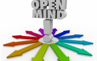 Keep an Open Mind 3d words and many arrows illustrating different ideas, paths and options to consider and accept as different but valid choices
